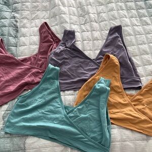 Set of Four Colorful Bralettes/Nursing Bras